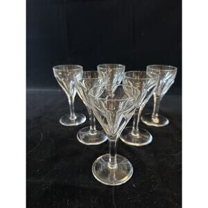 Val St. Lambert Elegance Signed Sherry Glasses Set of 6, 5 1/8" Tall, 2 oz